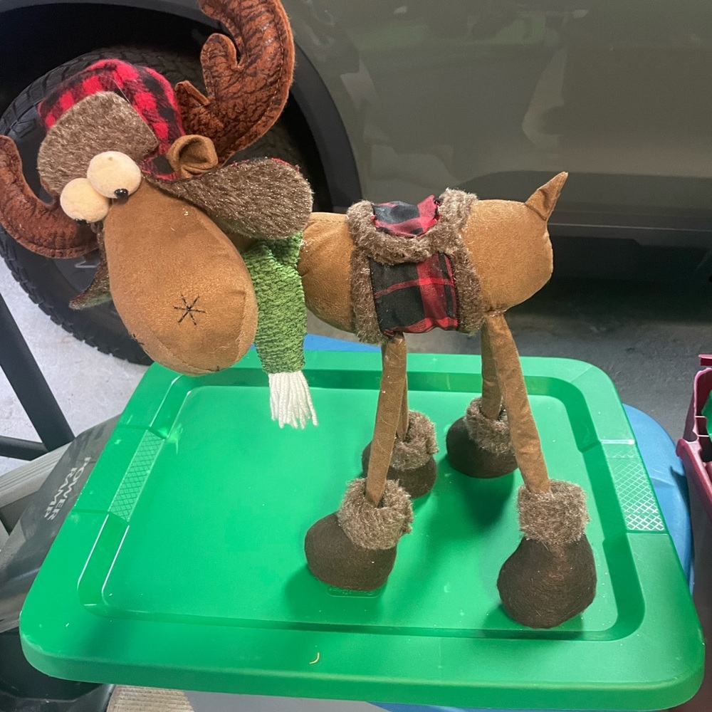 Festive Brown Moose with Plaid Accents